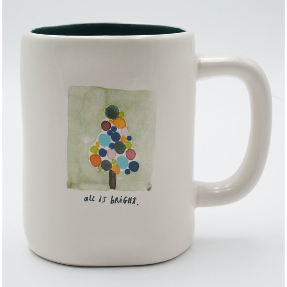 Rae Dunn "All Is Bright" Christmas Tree Holiday Ceramic Mug - Picture 1 of 4